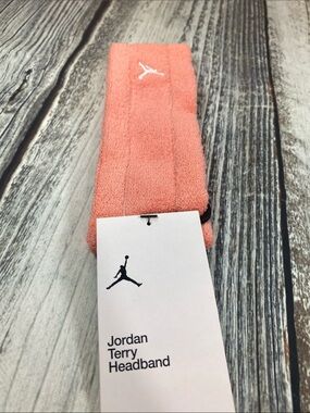 Jordan Terry Cloth Headband Pink Embroidered Jumpman Logo NWT